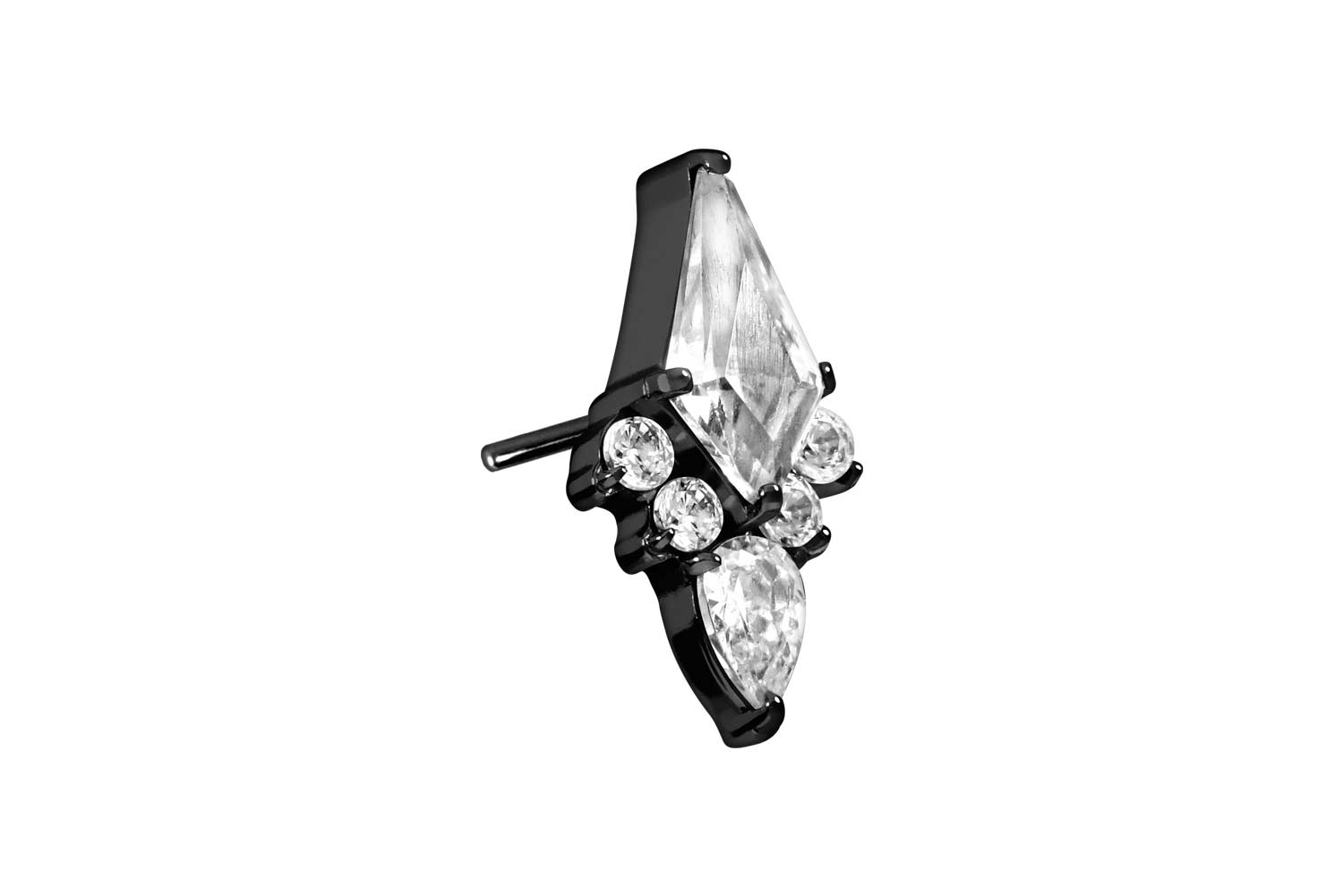 Titan Aufsatz mit Push Pin KRISTALLSCHILD von Piercingline